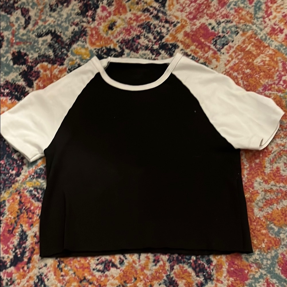Brandy white and black baby tee